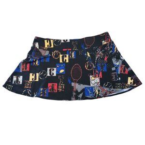 Tail Tech Skirt‎ Performance Tennis Womens XL Black Multi Color All Over Print